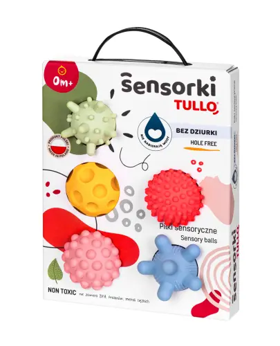 TULLO PIŁKI SENSORYCZNE PASTELOWE BEZ DZIURKI 5 SZT.