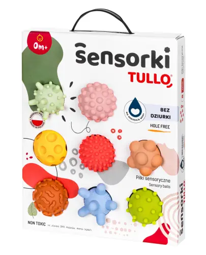 TULLO PIŁKI SENSORYCZNE PASTELOWE BEZ DZIURKI 8 SZT. 