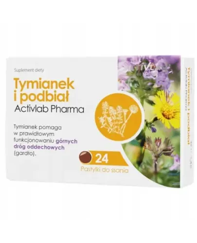 TYMIANEK Z PODBIAŁEM 24 PASTYLKI DO SSANIA ACTIVLAB