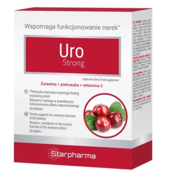 Uro STRONG żurawina witamina C 60 tabl. STARPHARMA