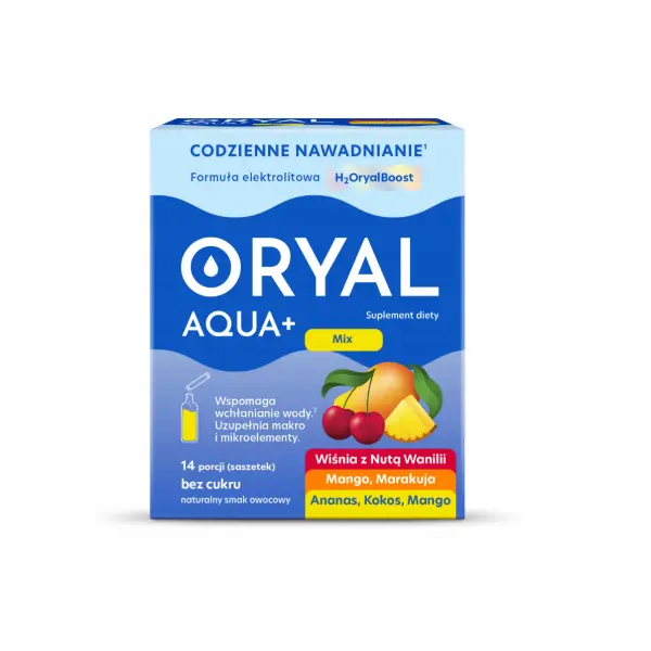 USP ZDROWIE ORYAL AQUA+ ELEKTROLITY Z PROEBIOTYKIEM MIX SMAKÓW 14 SASZETEK