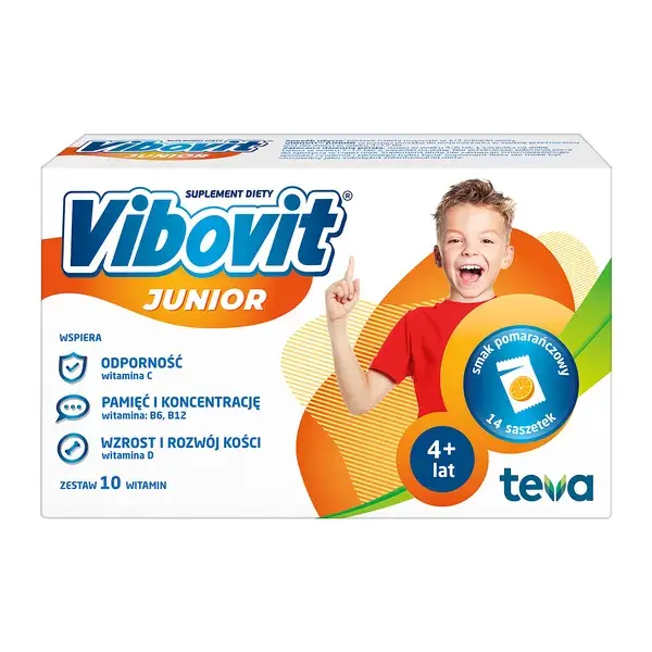 Vibovit Junior o smaku pomarańczowym, 14sasz.