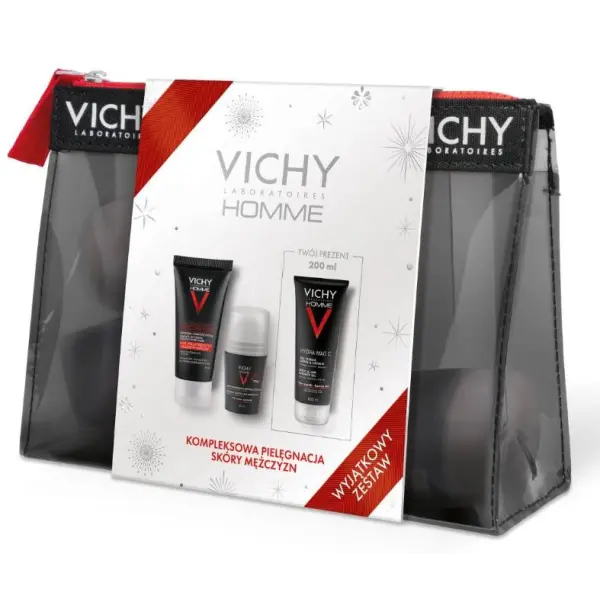 Vichy Homme Structure Force krem 50 ml + antyperspirant 72H + żel do mycia  200 ml