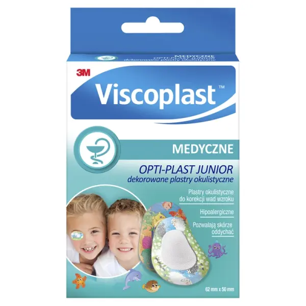 VISCOPLAST MEDYCZNE OPTI-PLAST JUNIOR DEKOROWANE PLASTRY OKULISTYCZNE 10 SZTUK