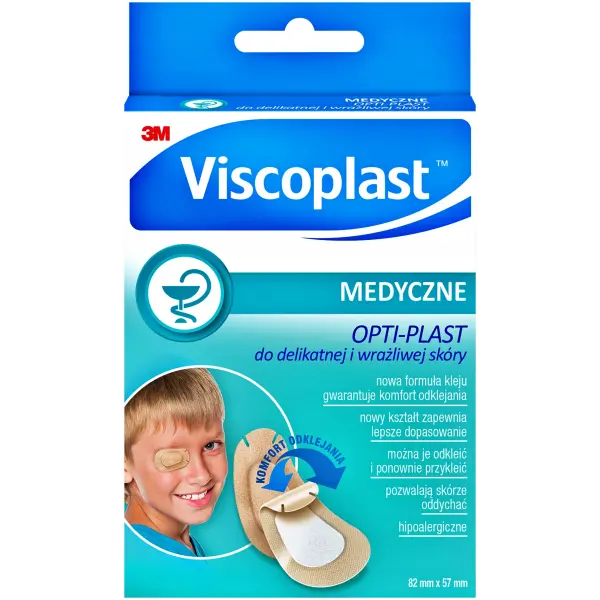 VISCOPLAST MEDYCZNE OPTI-PLAST PLASTRY OKULISTYCZNE DO WRAŻLIWEJ SKÓRY 5 SZTUK 
