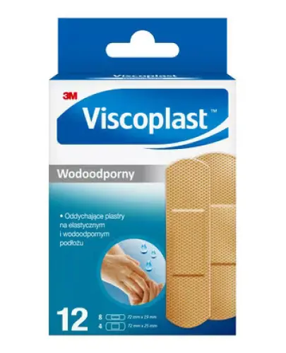 VISCOPLAST ODDYCHAJĄCE PLASTRY WODOODPORNE 12 SZTUK