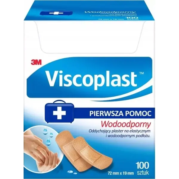 VISCOPLAST ODDYCHAJĄCY PLASTER PIERWSZA POMOC 72MM X 19 MM 100 SZTUK 