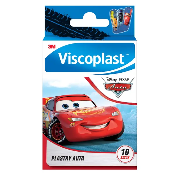 VISCOPLAST PLASTRY DLA DZIECI AUTA SAMOCHODY 10 SZTUK