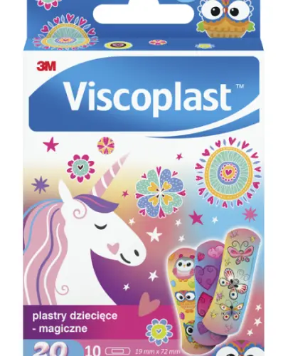 VISCOPLAST PLASTRY DZIECIĘCE MAGICZNE JEDNOROŻCE 20 SZTUK