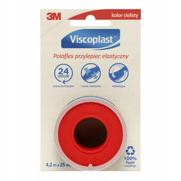 VISCOPLAST POLOFLEX PRZYLEPIEC ELASTYCZNY 4,2m x 25mm CIELISTY