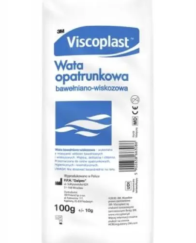 VISCOPLAST WATA OPATRUNKOWA BAWEŁNIANO - WISKOZOWA 100 G 