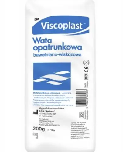 VISCOPLAST WATA OPATRUNKOWA BAWEŁNIANO - WISKOZOWA 200 G 