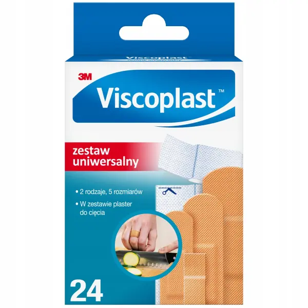 VISCOPLAST ZESTAW UNIWERSALNY PLASTRY 2 RODZAJE 24 SZTUKI