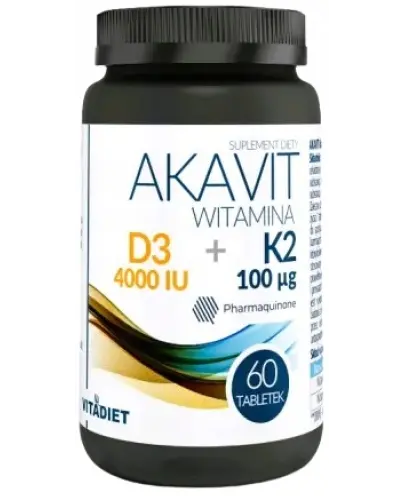 VITADIET AKAVIT WITAMINA D3 4000 + K2 100 60 TAB.
