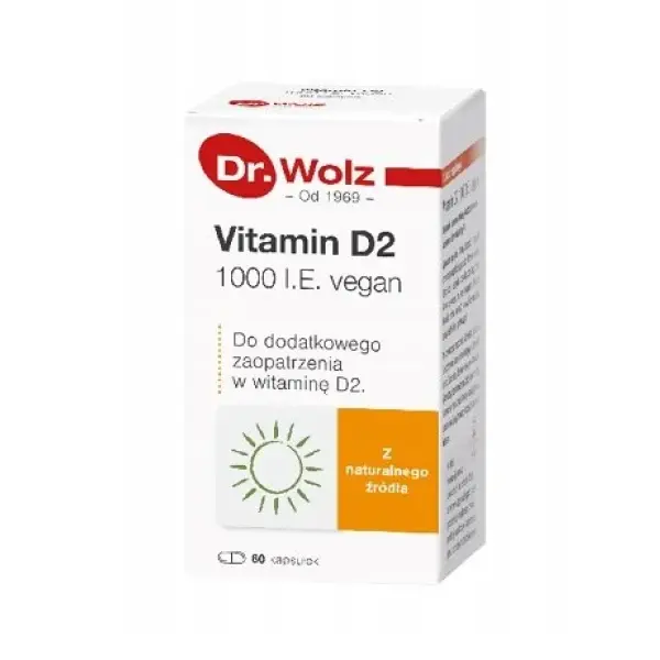 VITAMIN D2 1000 VEGAN 60 KAPS. DR WOLZ