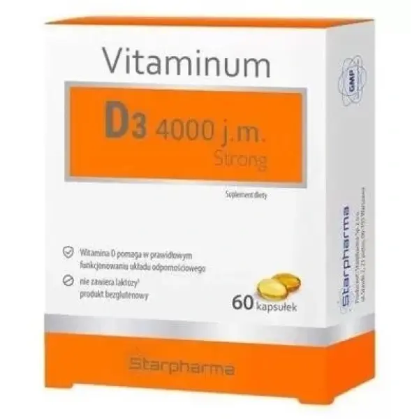 Vitaminum D3 4000 j.m. Strong, 60 kapsułek STARPHARMA