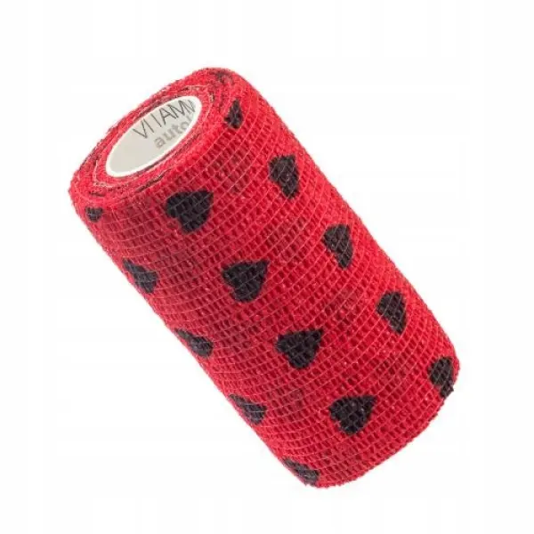 VITAMMY AUTOBAND ELASTYCZNY BANDAŻ KOHEZYJNY 10CM X 4,5 M CZARNE SERDUSZKA
