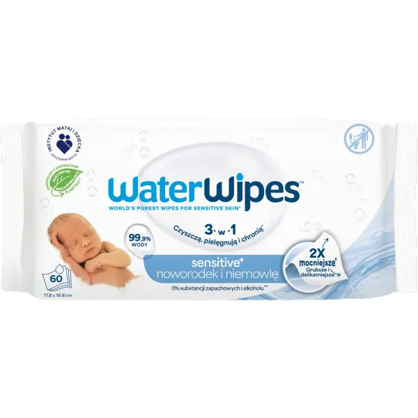 WATERWIPES CHUSTECZKI NAWILŻANE 99,9 % WODY 60 SZTUK