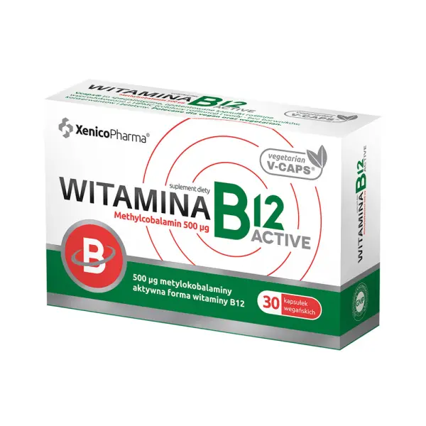 WITAMINA B12 ACTIVE - 30 kaps. Suplementacja witaminy B12.