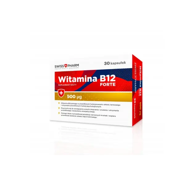 Witamina B12 Forte 30 kapsułek SWISSPHARM