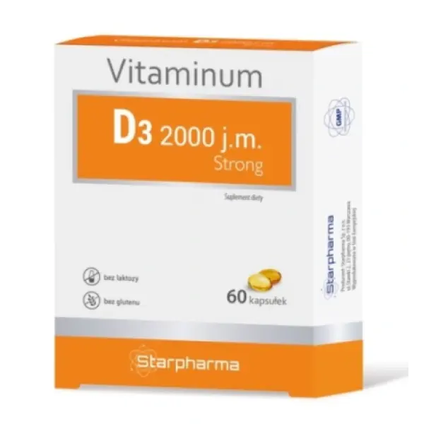 Witamina D3 2000 j.m. STRONG 60 kaps. STARPHARMA