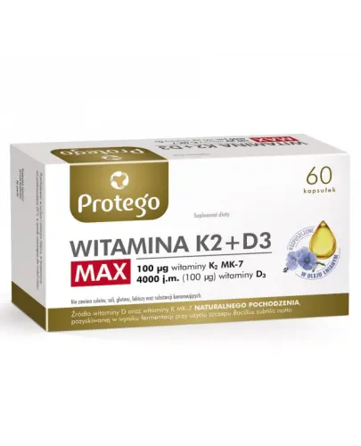 WITAMINA K2 + D3 MAX 60 KAPSUŁEK PROTEGO