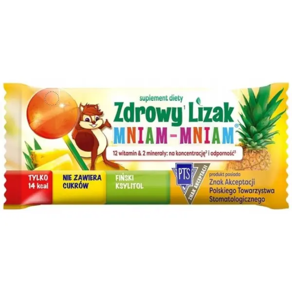 Zdrowy Lizak Mniam-Mniam Na odporność o smaku ananasowym, 6 g