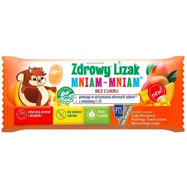 Zdrowy Lizak Mniam-Mniam Na odporność o smaku mango, 1 sztuka
