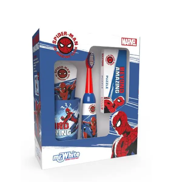ZESTAW DO MYCIA ZĘBÓW SZCZOTECZKA + KUBEK + PASTA SPIDER-MAN