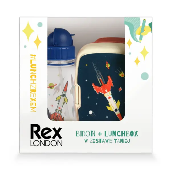 Zestaw śniadaniowy lunchbox i bidon Kosmos, Rex London