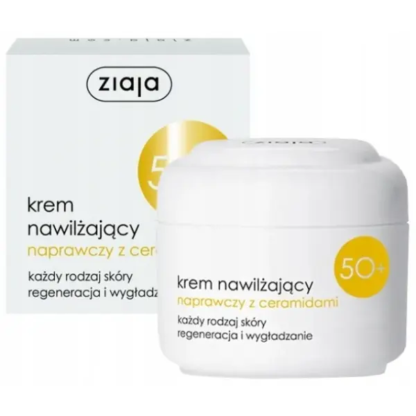 ZIAJA 50+KREM NAWILŻAJĄCY NAPRAWCZY Z CERAMIDAMI 50ML